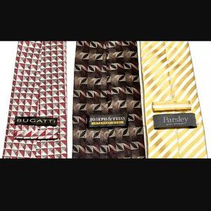 3-PACK Men’s Neck Ties 100% Silk: Bugatti, Joseph & Feiss, Parsley | Work Formal